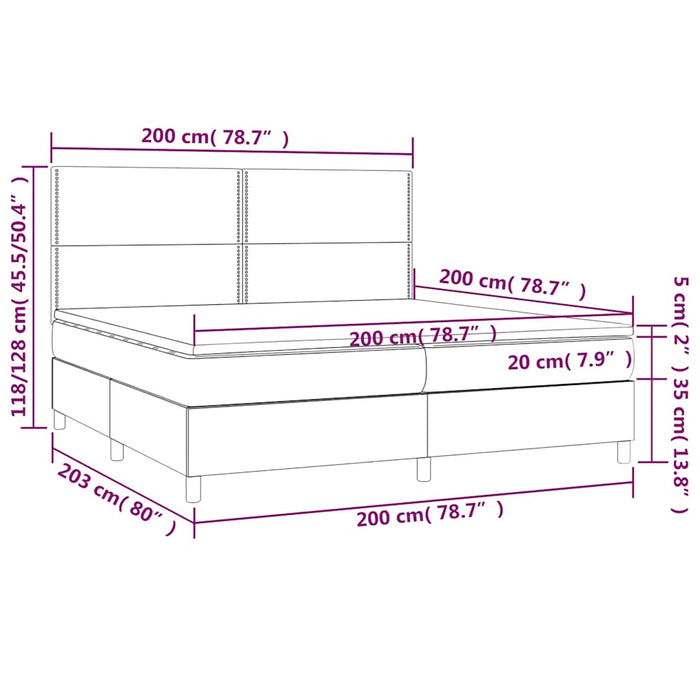 Pat box spring cu saltea, verde închis, 200x200 cm, catifea - WALTI WALTI
