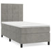 Pat box spring cu saltea, gri deschis, 80x200 cm, catifea - WALTI WALTI