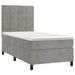 Pat box spring cu saltea, gri deschis, 80x200 cm, catifea - WALTI WALTI