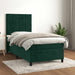 Pat box spring cu saltea, verde închis, 80x200 cm, catifea - WALTI WALTI