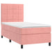 Pat box spring cu saltea, roz, 80x200 cm, catifea - WALTI WALTI