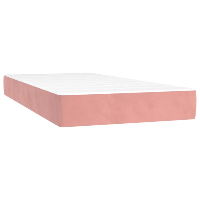 Pat box spring cu saltea, roz, 80x200 cm, catifea - WALTI WALTI