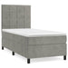 Pat box spring cu saltea, gri deschis, 90x200 cm, catifea - WALTI WALTI