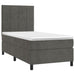 Pat box spring cu saltea, gri închis, 100x200 cm, catifea - WALTI WALTI