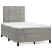 Pat box spring cu saltea, gri deschis, 120x200 cm, catifea - WALTI WALTI
