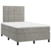 Pat box spring cu saltea, gri deschis, 120x200 cm, catifea - WALTI WALTI
