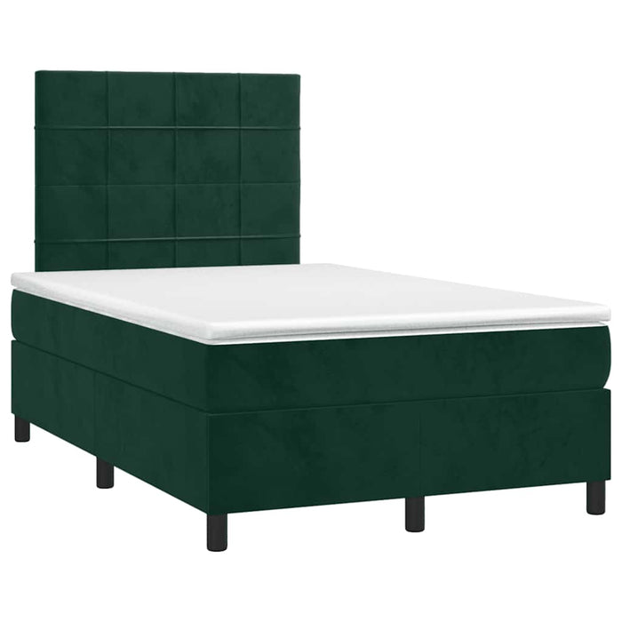 Pat box spring cu saltea, verde închis, 120x200 cm, catifea - WALTI WALTI