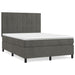 Pat box spring cu saltea, gri închis, 140x190 cm, catifea - WALTI WALTI