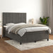 Pat box spring cu saltea, gri închis, 140x190 cm, catifea - WALTI WALTI