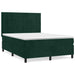 Pat box spring cu saltea, verde închis, 140x190 cm, catifea - WALTI WALTI