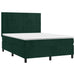 Pat box spring cu saltea, verde închis, 140x190 cm, catifea - WALTI WALTI