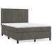 Pat box spring cu saltea, gri închis, 140x200 cm, catifea - WALTI WALTI