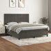 Pat box spring cu saltea, gri închis, 160x200 cm, catifea - WALTI WALTI