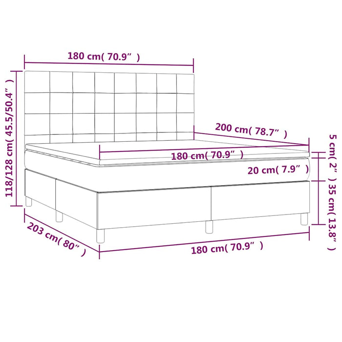 Pat box spring cu saltea, verde închis, 180x200 cm, catifea - WALTI WALTI