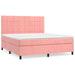 Pat box spring cu saltea, roz, 180x200 cm, catifea - WALTI WALTI