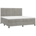 Pat box spring cu saltea, gri deschis, 200x200 cm, catifea - WALTI WALTI