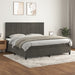 Pat box spring cu saltea, gri închis, 200x200 cm, catifea - WALTI WALTI