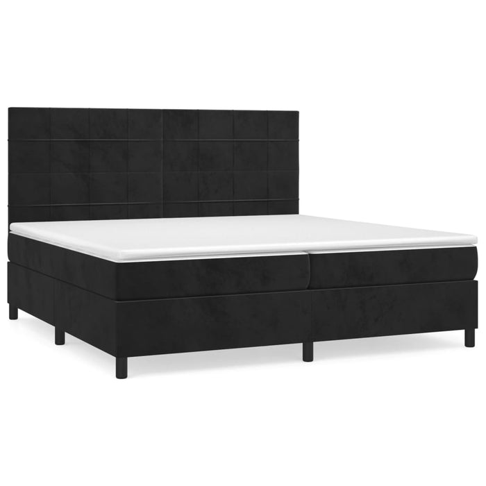 Pat box spring cu saltea, negru, 200x200 cm, catifea - WALTI WALTI