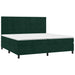 Pat box spring cu saltea, verde închis, 200x200 cm, catifea - WALTI WALTI