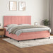 Pat box spring cu saltea, roz, 200x200 cm, catifea - WALTI WALTI
