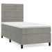 Pat box spring cu saltea, gri deschis, 90x190 cm, catifea - WALTI WALTI