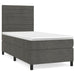 Pat box spring cu saltea, gri închis, 90x190 cm, catifea - WALTI WALTI
