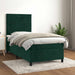 Pat box spring cu saltea, verde închis, 90x190 cm, catifea - WALTI WALTI