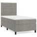 Pat box spring cu saltea, gri deschis, 90x200 cm, catifea - WALTI WALTI