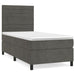 Pat box spring cu saltea, gri închis, 90x200 cm, catifea - WALTI WALTI