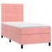 Pat box spring cu saltea, roz, 90x200 cm, catifea - WALTI WALTI
