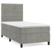 Pat box spring cu saltea, gri deschis, 100x200 cm, catifea - WALTI WALTI