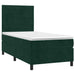 Pat box spring cu saltea, verde închis, 100x200 cm, catifea - WALTI WALTI