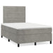 Pat box spring cu saltea, gri deschis, 120x200 cm, catifea - WALTI WALTI