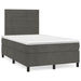 Pat box spring cu saltea, gri închis, 120x200 cm, catifea - WALTI WALTI