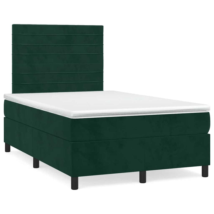 Pat box spring cu saltea, verde închis, 120x200 cm, catifea - WALTI WALTI