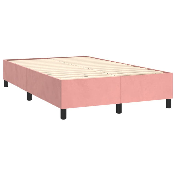 Pat box spring cu saltea, roz, 120x200 cm, catifea - WALTI WALTI