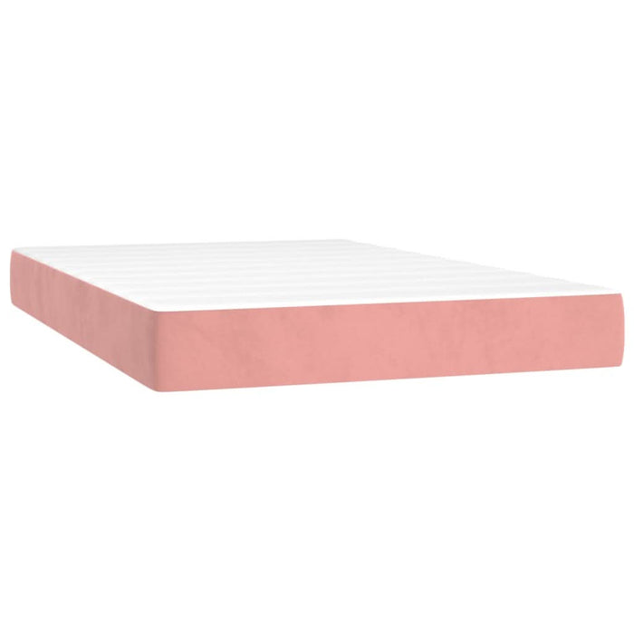 Pat box spring cu saltea, roz, 120x200 cm, catifea - WALTI WALTI