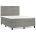 Pat box spring cu saltea, gri deschis, 140x190 cm, catifea - WALTI WALTI