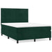 Pat box spring cu saltea, verde închis, 140x190 cm, catifea - WALTI WALTI