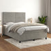 Pat box spring cu saltea, gri deschis, 140x200 cm, catifea - WALTI WALTI