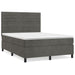 Pat box spring cu saltea, gri închis, 140x200 cm, catifea - WALTI WALTI