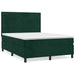 Pat box spring cu saltea, verde închis, 140x200 cm, catifea - WALTI WALTI