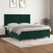 Pat box spring cu saltea, verde închis, 160x200 cm, catifea - WALTI WALTI