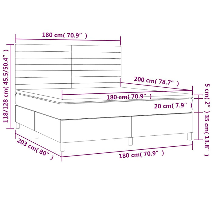 Pat box spring cu saltea, verde închis, 180x200 cm, catifea - WALTI WALTI