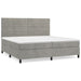 Pat box spring cu saltea, gri deschis, 200x200 cm, catifea - WALTI WALTI