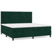 Pat box spring cu saltea, verde închis, 200x200 cm, catifea - WALTI WALTI