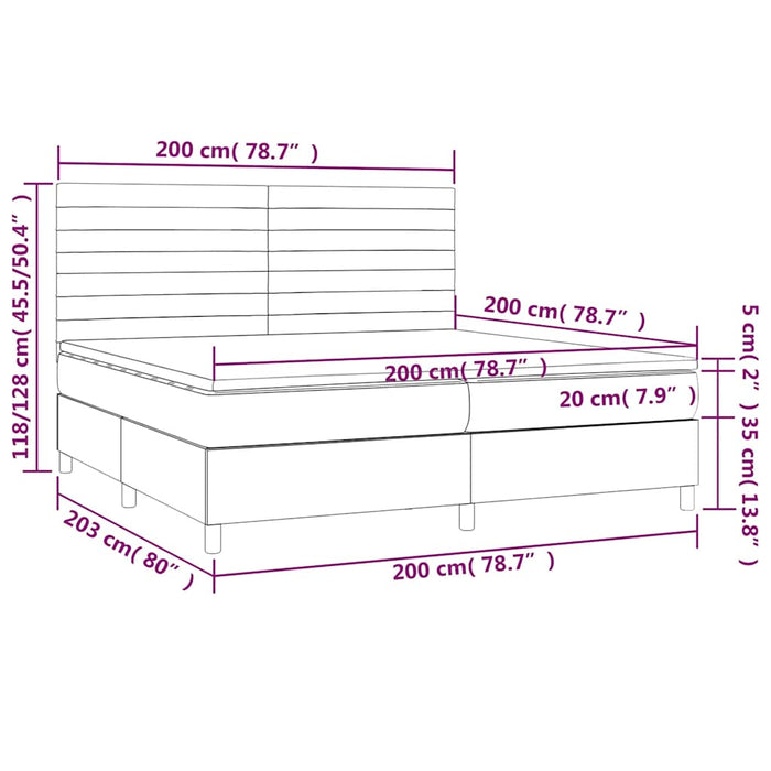 Pat box spring cu saltea, verde închis, 200x200 cm, catifea - WALTI WALTI