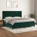 Pat box spring cu saltea, verde închis, 200x200 cm, catifea - WALTI WALTI