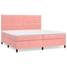 Pat box spring cu saltea, roz, 200x200 cm, catifea - WALTI WALTI