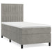 Pat box spring cu saltea, gri deschis, 80x200 cm, catifea - WALTI WALTI